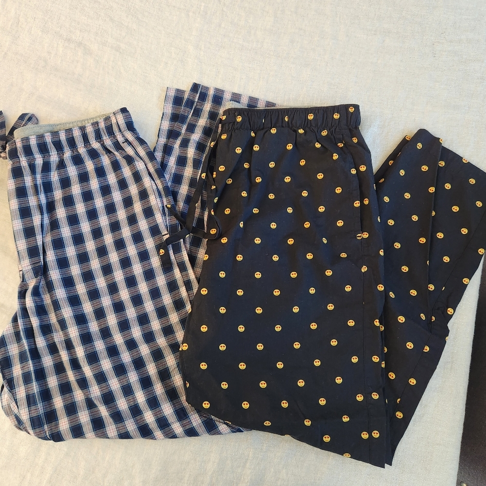 Men's Navy Emoji Print Lounge Pants